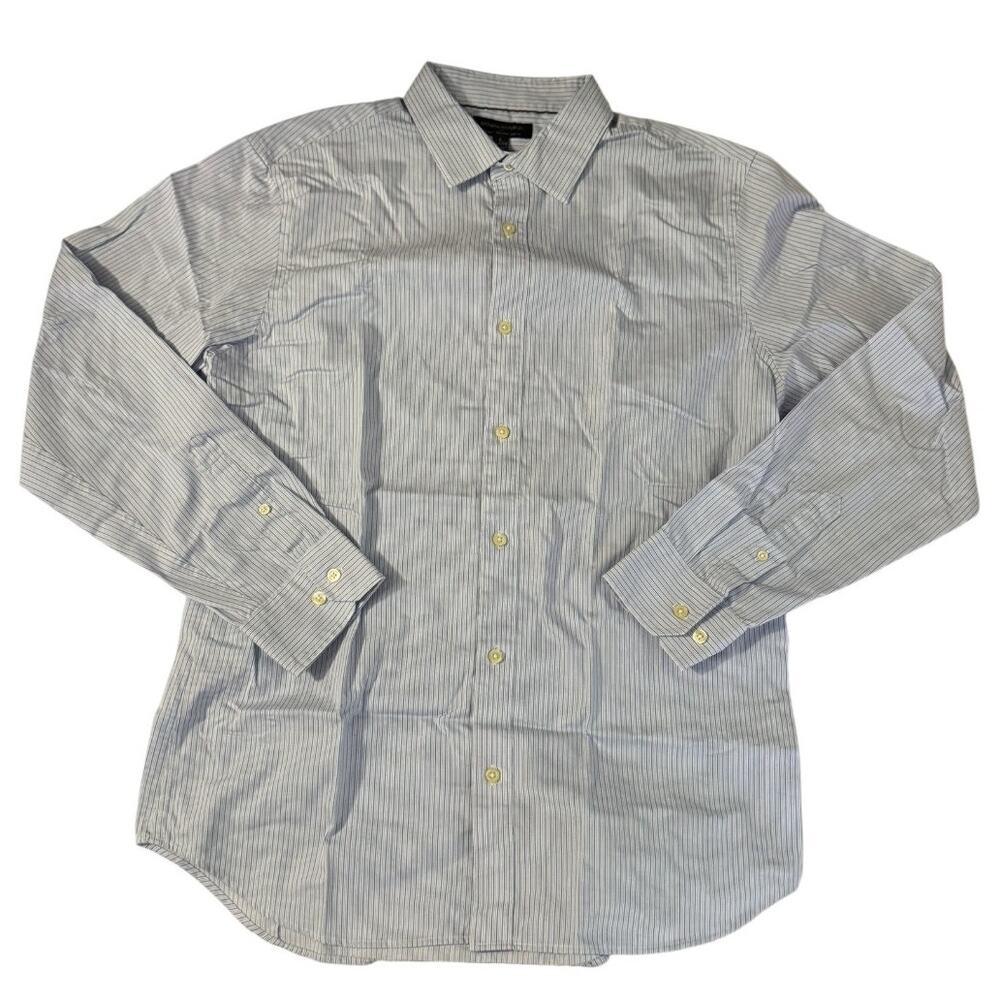 Banana Republic Slim Fit White  & Blue Striped Shirt Large